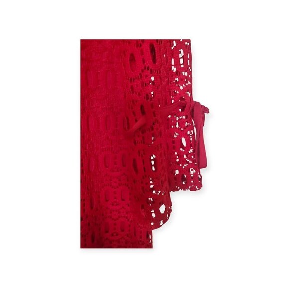 Karin Stevens Red Lace Crochet Dress Size 14 - Picture 5 of 15